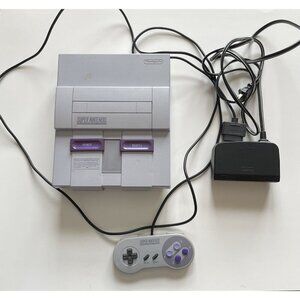 Nintendo SNES 1991 Gray Console Bundle – Authentic Vintage System Classic Gaming